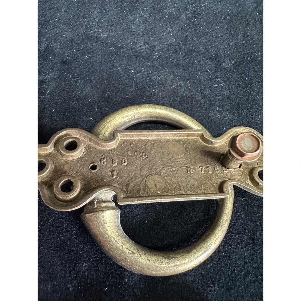 Vintage Brass Pulls Handles Set of 4 Round Drawer Pulls Backplates MCM Hardware